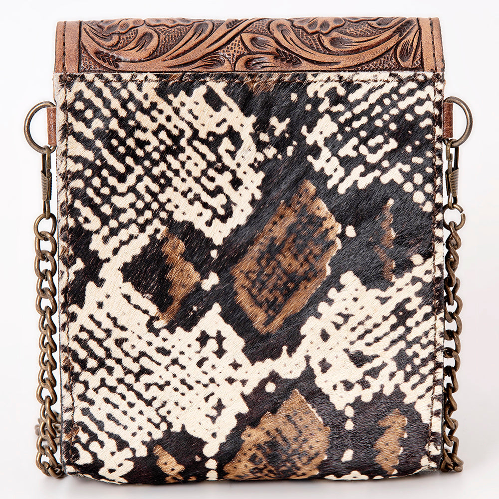 American Darling Hand Tooled Hair On Genuine Leather Women Bag Western Handbag Purse