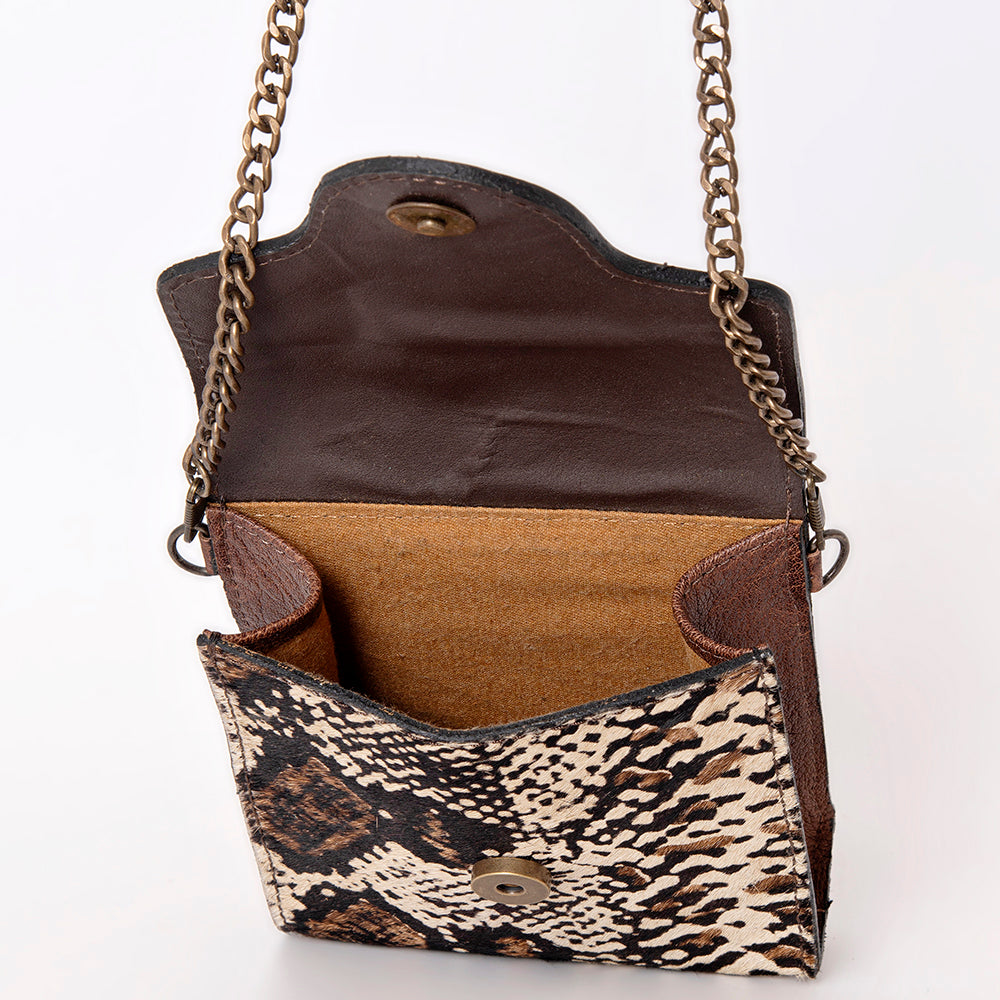 American Darling Hand Tooled Hair On Genuine Leather Women Bag Western Handbag Purse