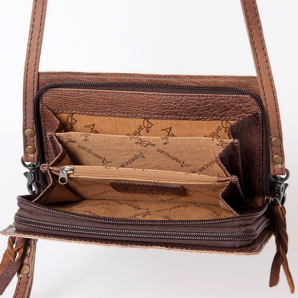American Darling ORGANISER Upcycled Wool Genuine Leather women bag western handbag purse
