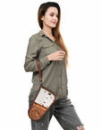 ADGC103 American Darling Hand Tooled Hair On Genuine Leather Women Bag Western Handbag Purse