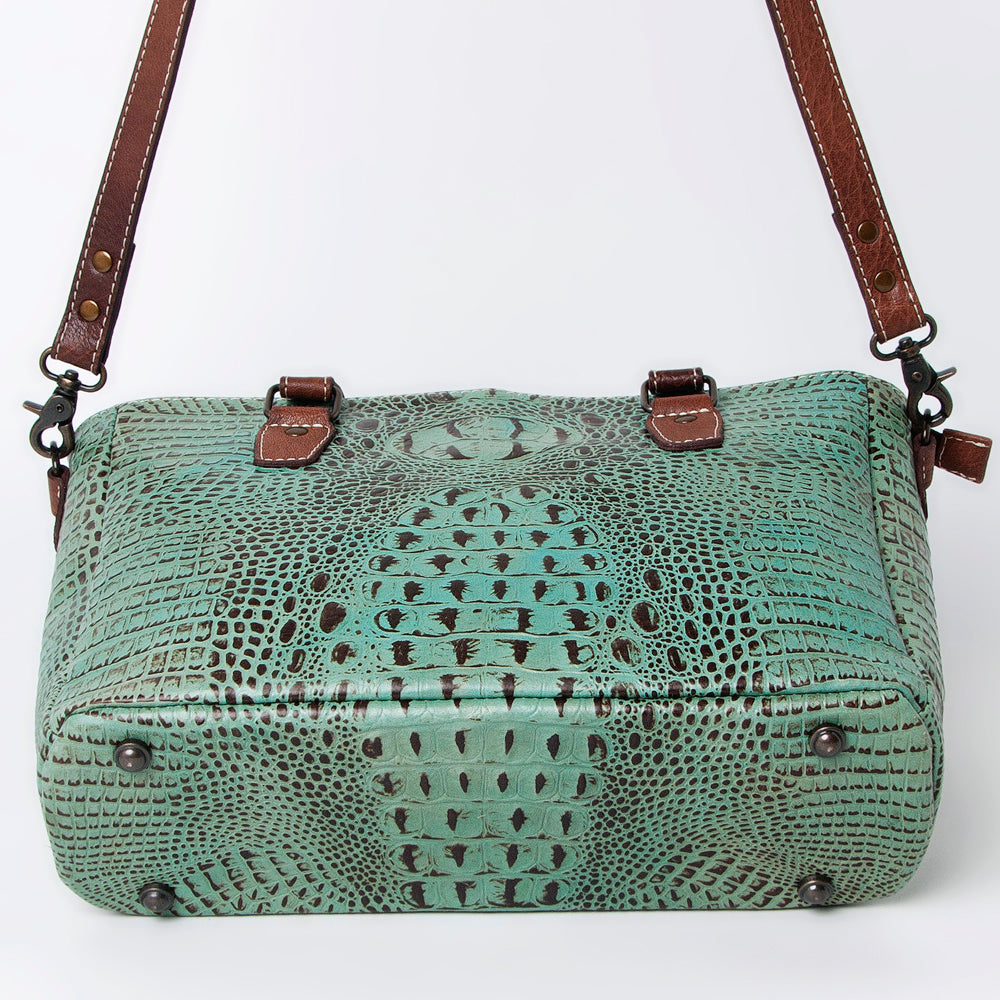 American Darling Crocodile Embossed Genuine Leather Women Bag Western Handbag Purse