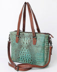 American Darling Crocodile Embossed Genuine Leather Women Bag Western Handbag Purse