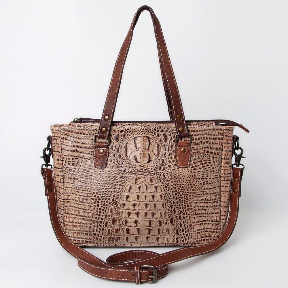 American Darling Crocodile Embossed Genuine Leather Women Bag Western Handbag Purse