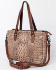 American Darling Crocodile Embossed Genuine Leather Women Bag Western Handbag Purse
