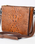 American Darling Crocodile Embossed Genuine Leather Women Bag Western Handbag Purse
