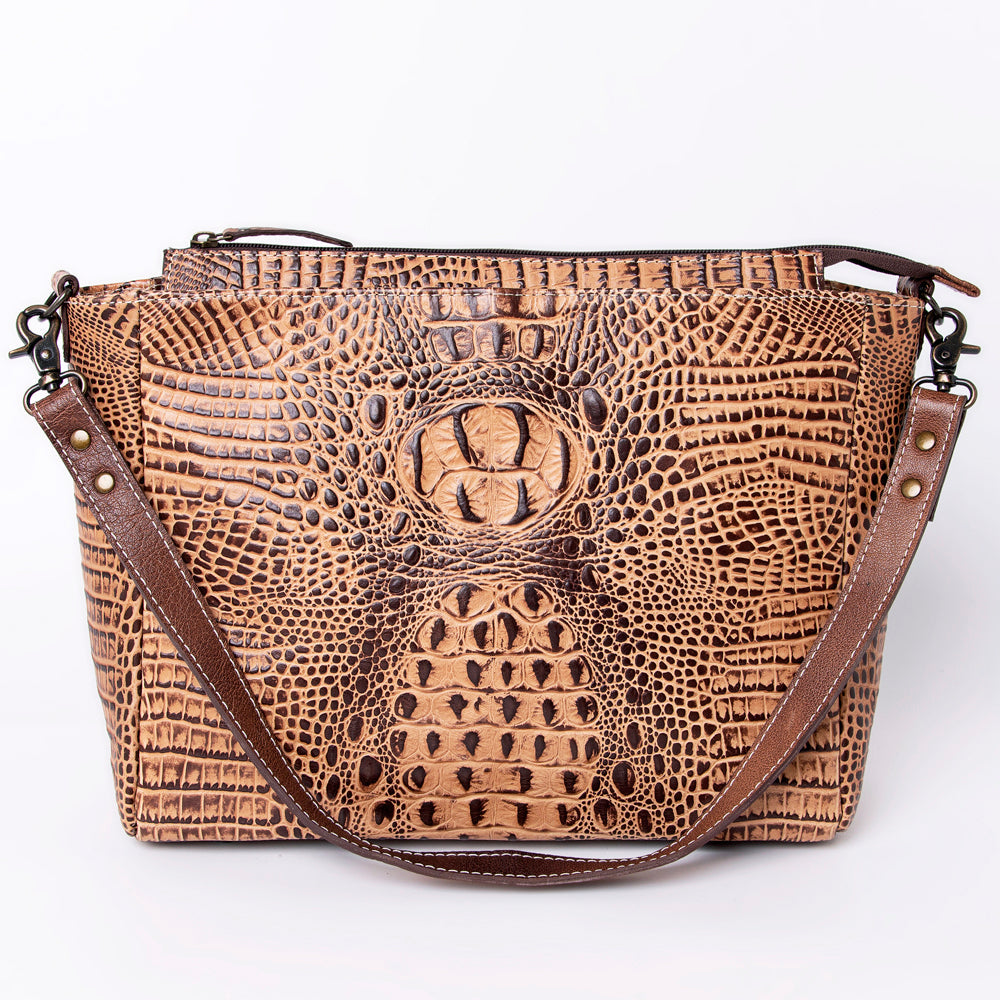 American Darling Crocodile Embossed Genuine Leather Women Bag Western Handbag Purse