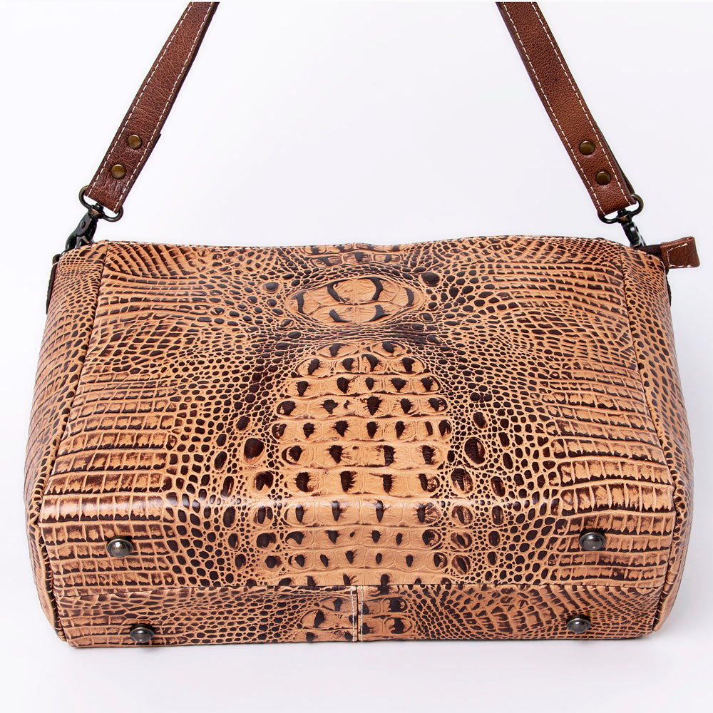 American Darling Crocodile Embossed Genuine Leather Women Bag Western Handbag Purse