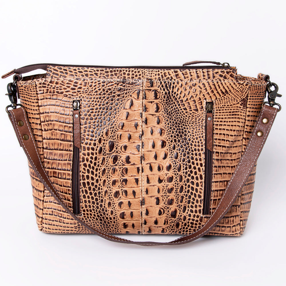 American Darling Crocodile Embossed Genuine Leather Women Bag Western Handbag Purse