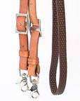 8 Ft Hilason Horse Western Leather Rubber Grip Barrel Split Reins