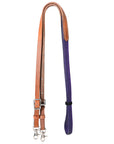 8 Ft Hilason Horse Western Leather Rubber Grip Barrel Split Reins