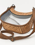 American Darling ADBG1098 Clear Bag Hand Tooled Genuine Leather Women Bag Western Handbag Purse