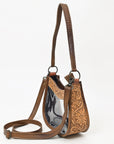 American Darling ADBG1098 Clear Bag Hand Tooled Genuine Leather Women Bag Western Handbag Purse