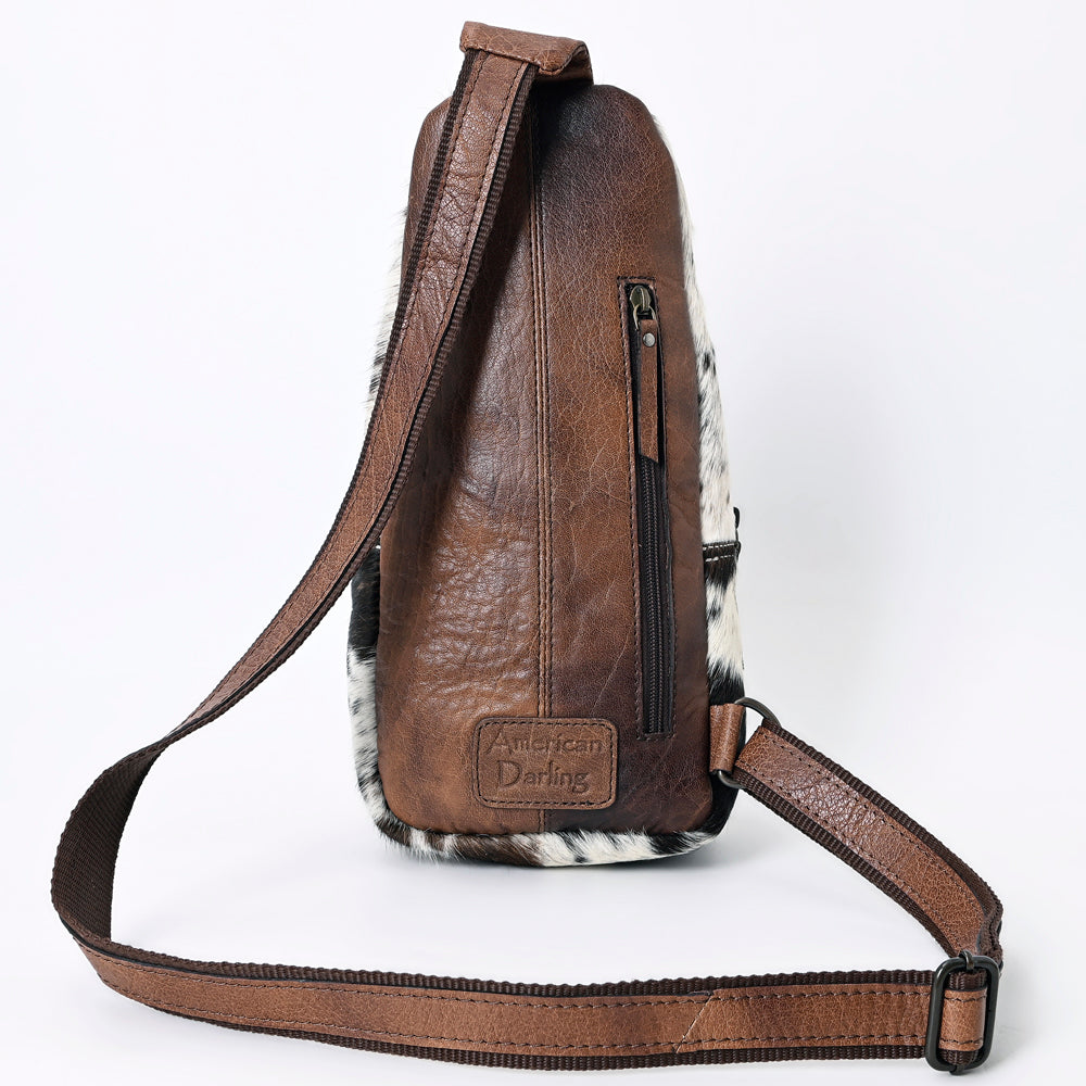 American Darling Sling Hand Tooled Hair-On Genuine Leather women bag western handbag purse