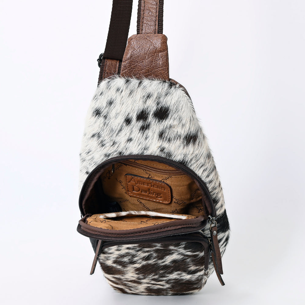 American Darling Sling Hand Tooled Hair-On Genuine Leather women bag western handbag purse