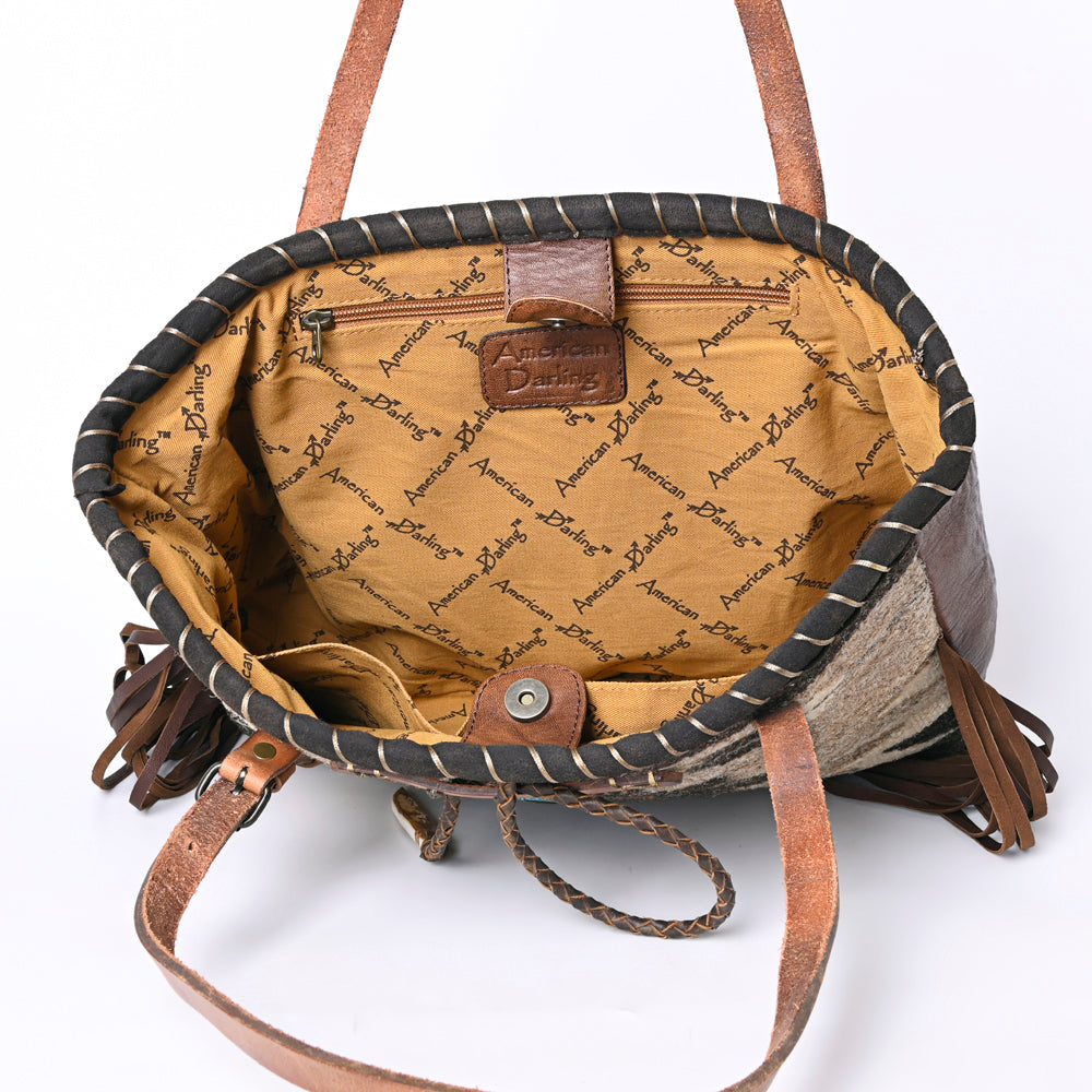 American Darling ADBG1113A Tote Saddle Blanket Genuine Leather Women Bag Western Handbag Purse