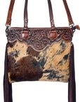 American Darling Cross Body I Hand Tooled Hair-On Genuine Leather Women Bag Western Handbag Purse