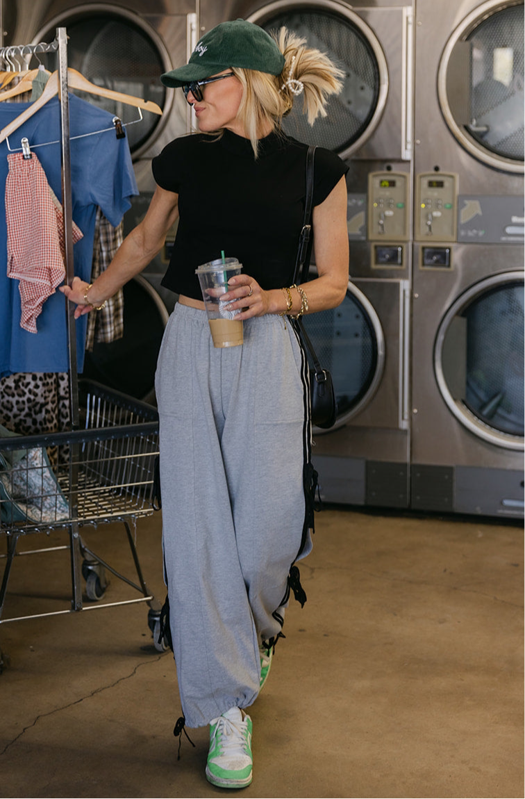 The Maggie Bow Joggers in Grey
