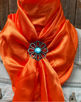 35X35" Solid Orange Wild Rag / Scarf WRS20 - Western Concho Wild Rag Slides - Assorted