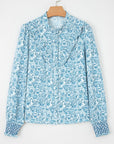 Floral Puff Sleeve Button-Up Shirt
