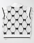 Amina Preppy Bow Zipped Collar Sweater