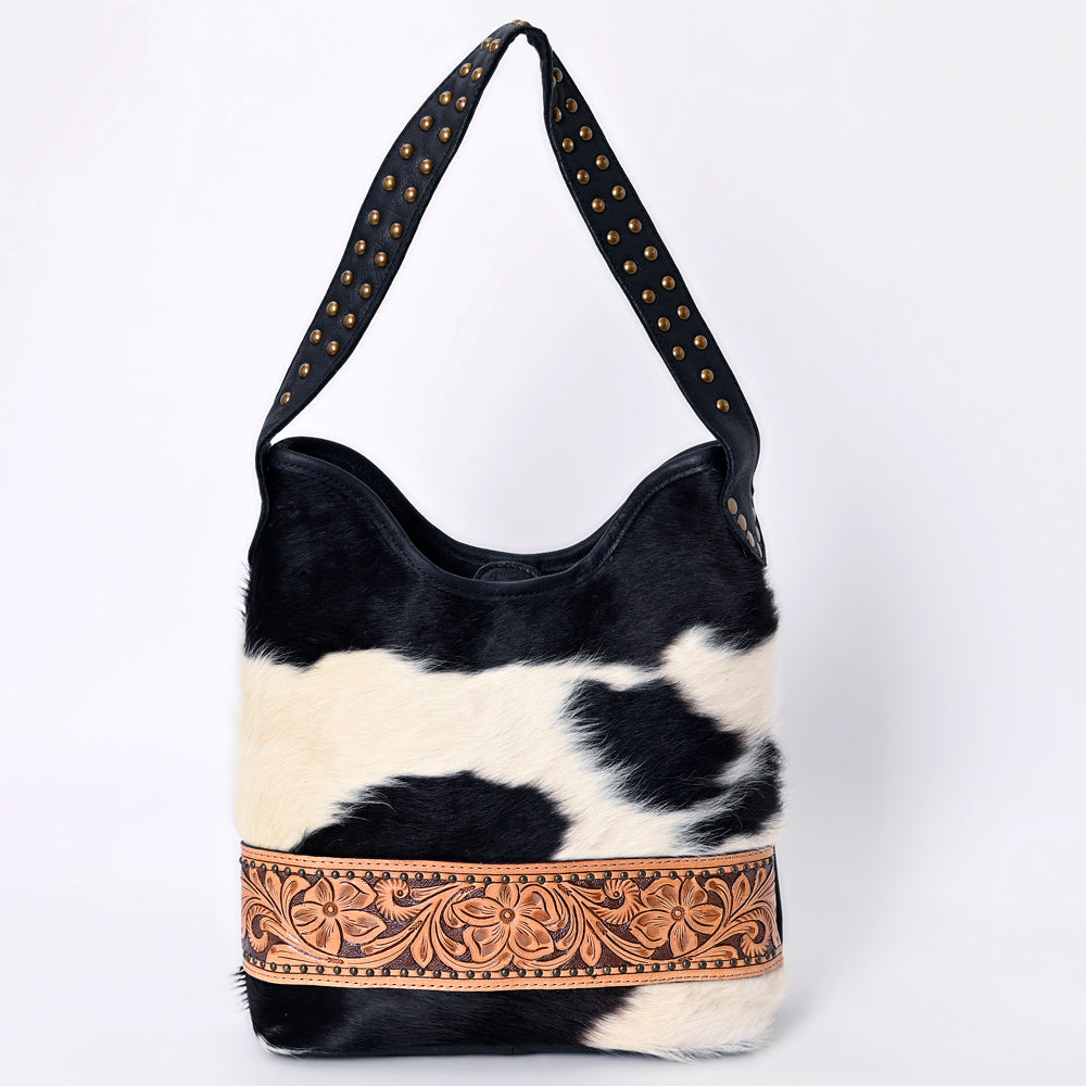 American Darling ADBG1122B Hobo Hobo Hand Tooled Hair-On Genuine Leather women bag western handbag purse