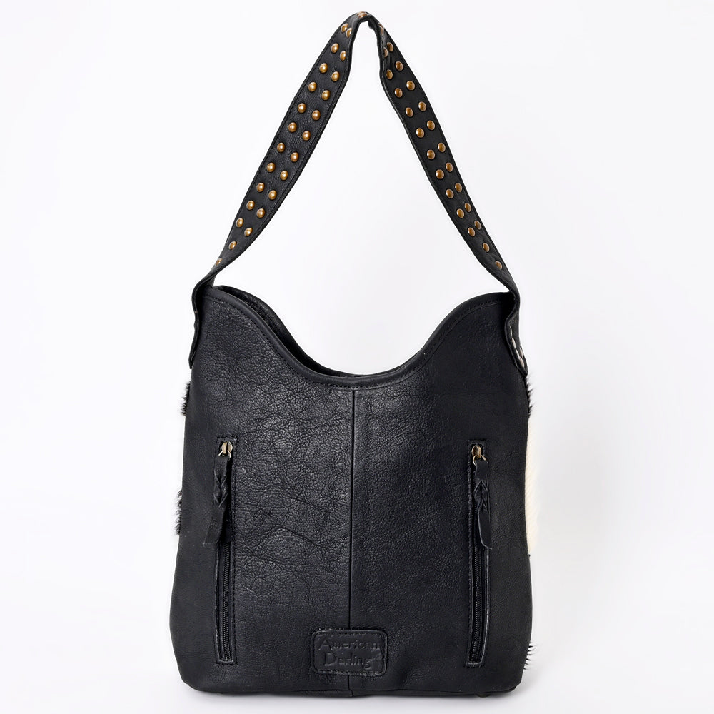 American Darling ADBG1122B Hobo Hobo Hand Tooled Hair-On Genuine Leather women bag western handbag purse