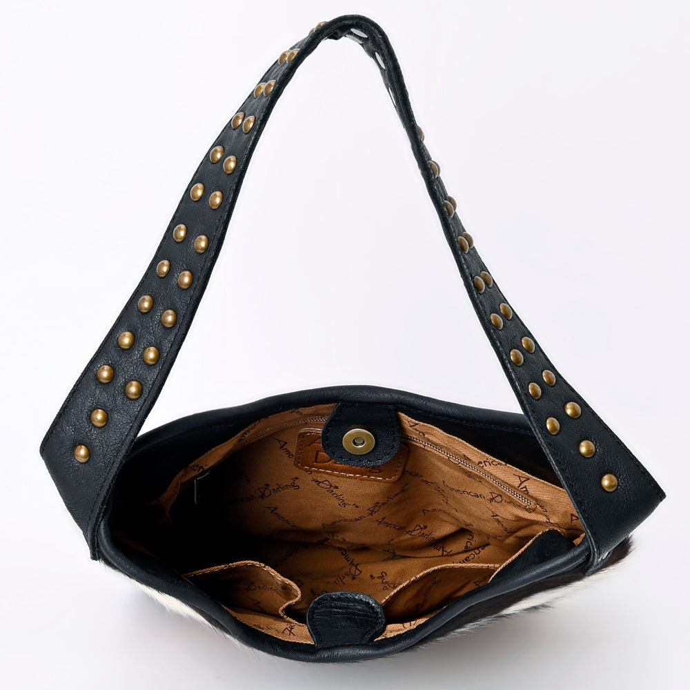 American Darling ADBG1122B Hobo Hobo Hand Tooled Hair-On Genuine Leather women bag western handbag purse