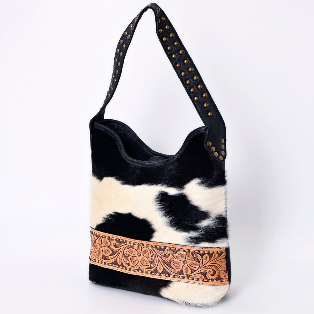 American Darling ADBG1122B Hobo Hobo Hand Tooled Hair-On Genuine Leather women bag western handbag purse