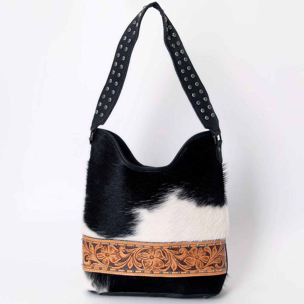 American Darling ADBG1122B Hobo Hand Tooled Hair-On Genuine Leather women bag western handbag purse