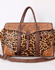 American Darling ADBG516 Duffel Hand Tooled Saddle Blanket Genuine Leather Women Bag Western Handbag Purse