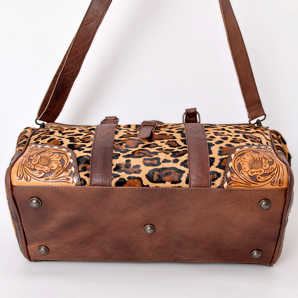 American Darling ADBG516 Duffel Hand Tooled Saddle Blanket Genuine Leather Women Bag Western Handbag Purse