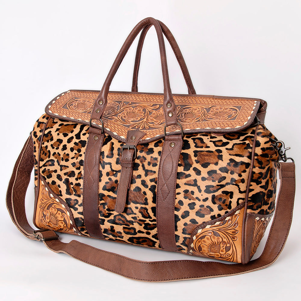 American Darling ADBG516 Duffel Hand Tooled Saddle Blanket Genuine Leather Women Bag Western Handbag Purse