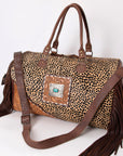 American Darling Duffel Hand Tooled Hair on Genuine Leather Western Women Bag | Handbag | Leather Duffle Bag | Weekend Bag | Travel Duffel Bags | Duffel Bag for Women | Leather Duffle Bag