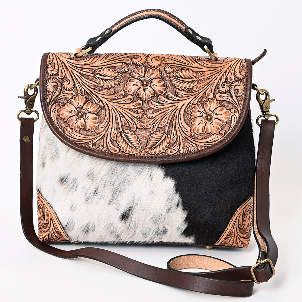 ADBGA338 American Darling Hand Tooled Hair On Genuine Leather Women Bag Western Handbag Purse