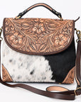 ADBGA338 American Darling Hand Tooled Hair On Genuine Leather Women Bag Western Handbag Purse