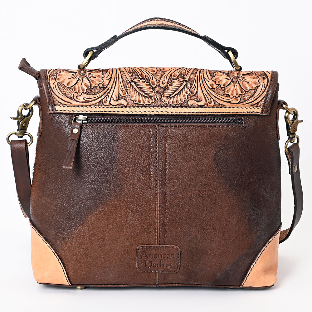 ADBGA338 American Darling Hand Tooled Hair On Genuine Leather Women Bag Western Handbag Purse