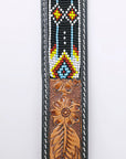HILASON Western Genuine Leather Belt for Men Women Cowboy Cowgirl Handmade Unisex Full Grain Heavy Duty Tooled Beaded Belt