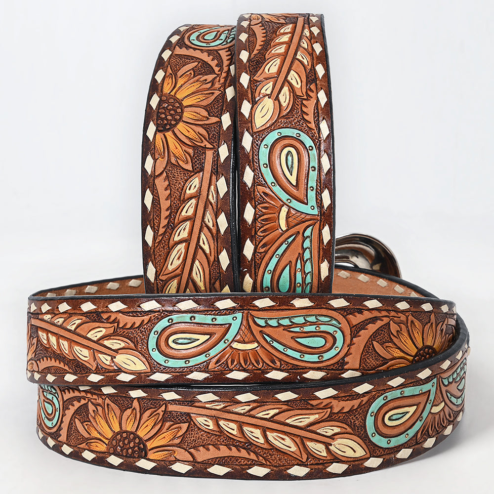 American Darling ADBLF206-L Beautifully Hand Tooled Genuine American Leather Belt Men and  Women