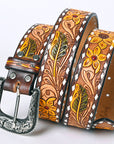 American Darling ADBLF211-L Beautifully Hand Tooled Genuine American Leather Belt Men and  Women