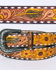 American Darling ADBLF211-L Beautifully Hand Tooled Genuine American Leather Belt Men and  Women