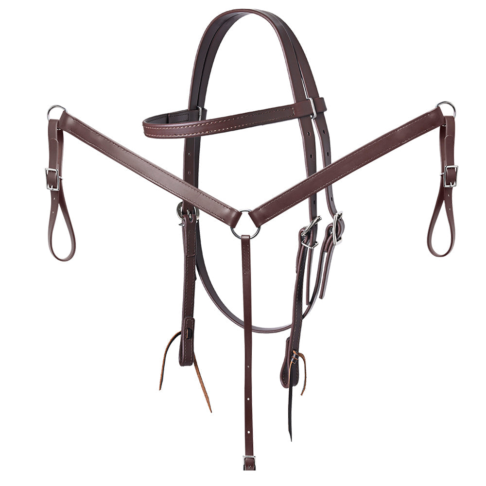 Hilason Western Horse Headstall Breast Collar Split Rein Biothane Leather