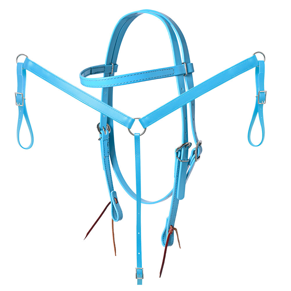 HILASON Western Horse Biothane Leather Headstall &amp; Breast Collar Set