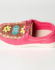 American Darling ADFT133FU5 Hand tooled carved genuine leather trim lightweight shoe footwear slip on
