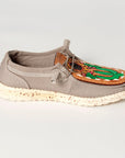 American Darling ADFT133GR7 Hand tooled carved genuine leather trim lightweight shoe footwear slip on
