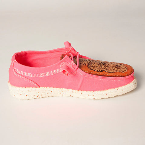 American Darling ADFT133NEPK11 Hand tooled carved genuine leather trim lightweight shoe footwear slip on
