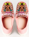 American Darling ADFT133PK2 Hand tooled carved genuine leather trim lightweight shoe footwear slip on