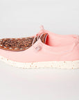 American Darling ADFT133PK4 Hand tooled carved genuine leather trim lightweight shoe footwear slip on