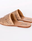 American Darling Floral Hand Curved Genuine Western Leather Flip Flop Sliper Loafer