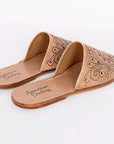 American Darling Floral Hand Curved Genuine Western Leather Flip Flop Sliper Loafer