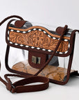 ADBG1129 American Darling Clear Bag Hand Tooled Genuine Leather women bag western handbag purse